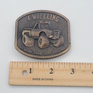Vintage 1976 Bergamot Brass Works Co. Truck 4 Wheeling Belt Buckle